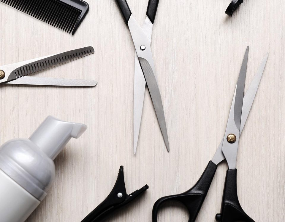 Friseur Handwerkzeuge auf einem Tisch